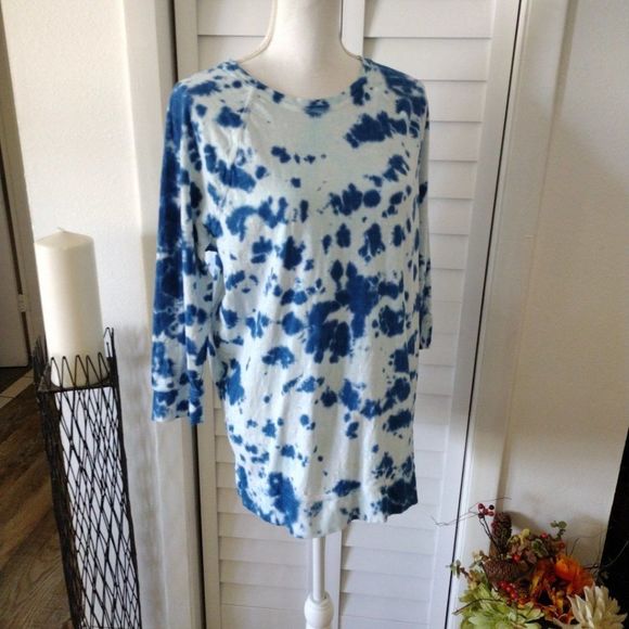 𝅺CHICO'S Weekends tie dye 3/4 sleeve top. Sz. 1 (S/8)‎ - Picture 5 of 7